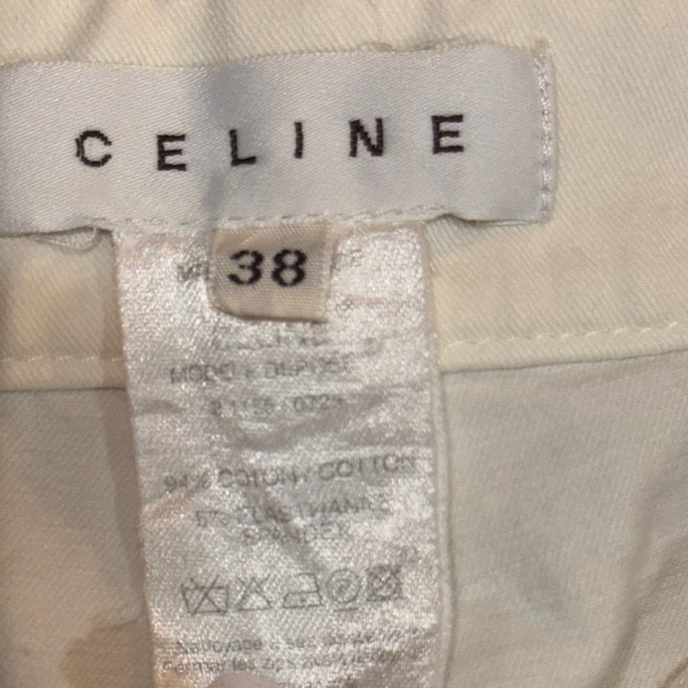 CELINE White and Gold Chain Print Women's CAPRI Jeans - Picture 10 of 16